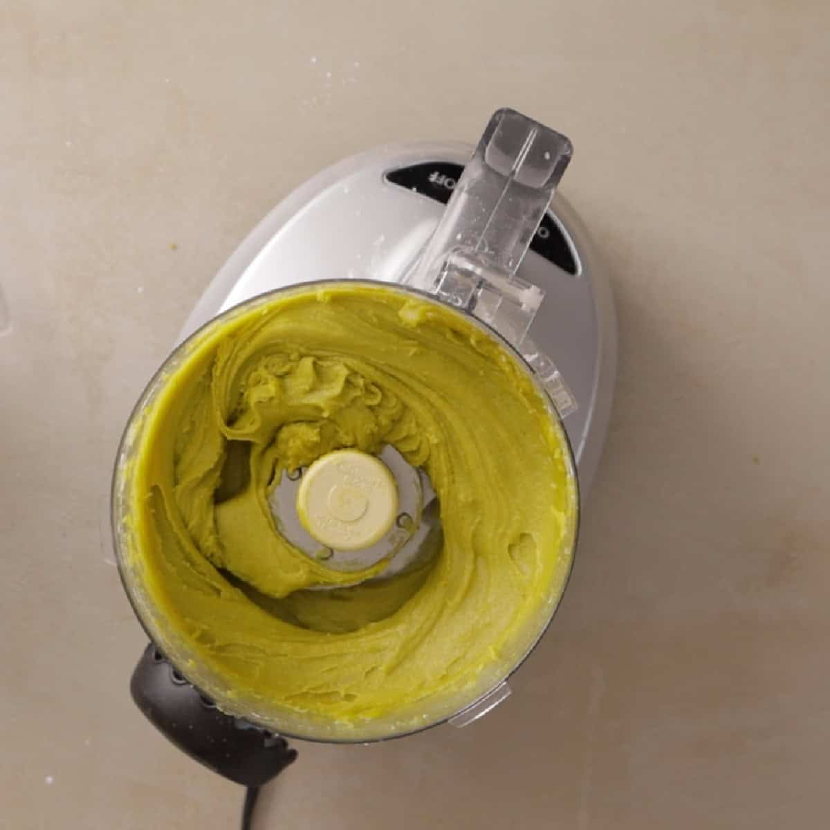 pistachio paste in the food processor.